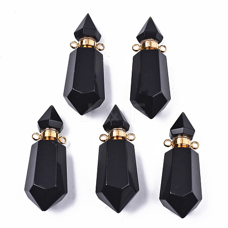 Faceted Natural Obsidian Pendants G-T131-15A-1