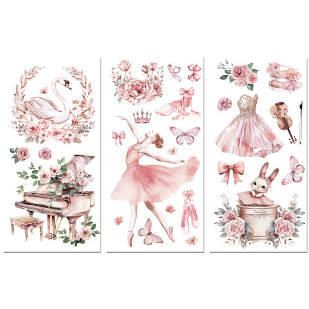 3 Sheets 3 Styles PVC Waterproof Decorative Stickers DIY-WH0404-135-1