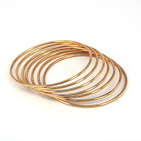 201 Stainless Steel Buddhist Bangle Sets BJEW-O115-79-1-1