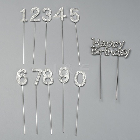 Alloy Rhinestone Cake Toppers DIY-WH0366-88A-1
