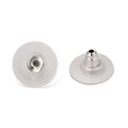 Brass Bullet Clutch Bullet Clutch Earring Backs with Pad KK-C3213-S-1