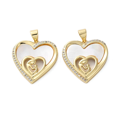 Brass Micro Pave Cubic Zirconia Pendants KK-U070-04E-G-1