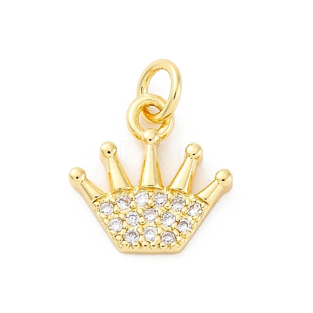 Brass Micro Pave Cubic Zirconia Charms KK-S510-23G-1