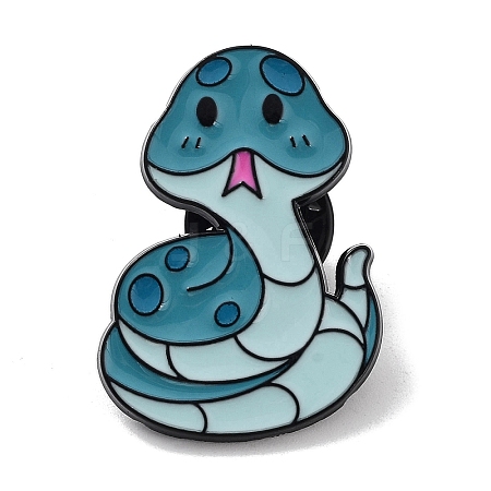 Snake Alloy Enamel Pin Brooches JEWB-C029-02B-EB-1