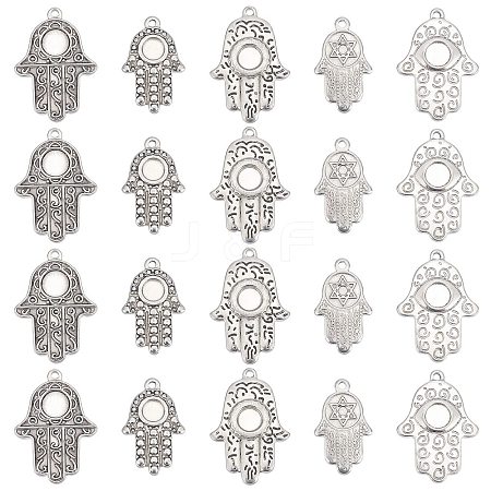 DICOSMETIC 20Pcs 5 Style 304 Stainless Steel Pendants Cabochon Settings STAS-DC0004-74-1