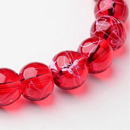 Drawbench Transparent Glass Round Beads Strands X-GLAD-Q012-8mm-15-1