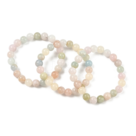 Natural Morganite Stretch Bracelets BJEW-F388-01-B-1