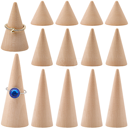 12Pcs 3 Styles Wooden Ring Displays RDIS-SC0001-04-1
