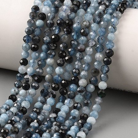 Natural Devil Blue Aquamarine Beads Strands G-K376-A06-4mm-1