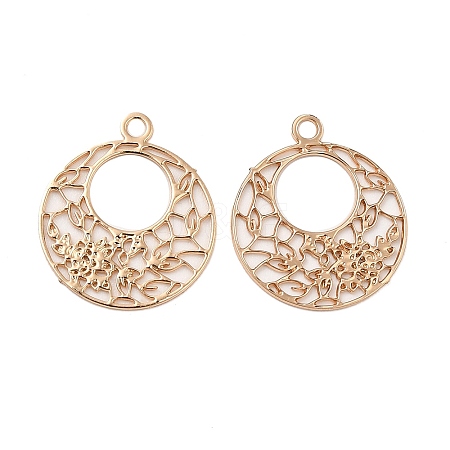 Long-Lasting Plated Brass Filigree Charms KK-K336-22KCG-1