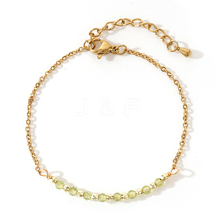 Bohemian Natural Peridot Link Bracelets for Women QH7010-4-1