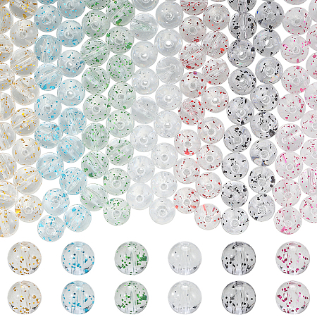 350Pcs 7 Colors Transparent Acrylic Beads MACR-PA0001-26-1
