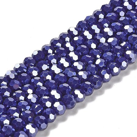 Electroplate Opaque Glass Beads Strands EGLA-A035-P6mm-A09-1