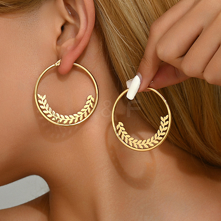 Elegant Stainless Steel Hoop Earrings RT6400-3-1