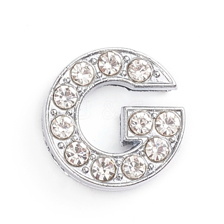 Alloy Slide Charms ALRI-WH0005-09G-P-1