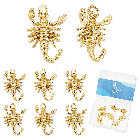 ARRICRAFT 8Pcs Scorpion Brass Pendants KK-AR0003-40-1