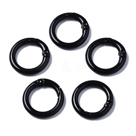 Spray Painted Eco-Friendly Alloy Spring Gate Rings PALLOY-T080-01A-NR-1