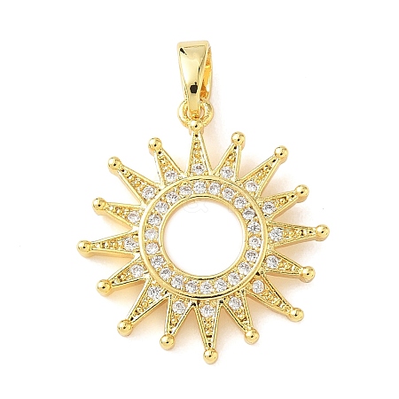 Brass Micro Pave Cubic Zirconia Pendants KK-F914-02A-G-1