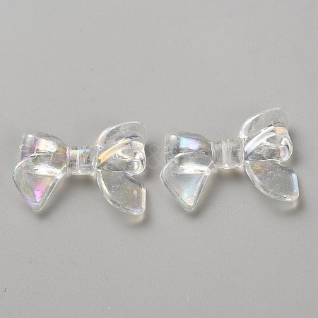 UV Plating Iridescent Transparent AB Color Plated Acrylic Beads TACR-WH0029-01H-1