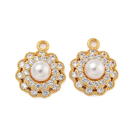 Brass Micro Pave Cubic Zirconia Pendants X1-KK-U036-06G-1