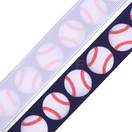 Baseball Pattern Heat Transfer Polyester Ribbons OCOR-WH0066-65B-1