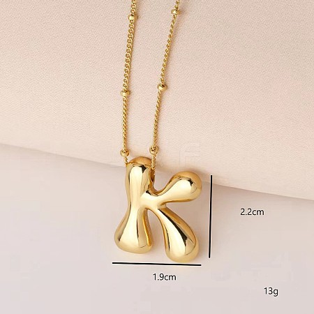 Simple and Stylish Brass Letter Pendant Satellite Chain Necklaces for Women Men GF2554-11-1