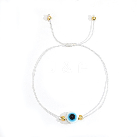 Bohemian Style Resin Evil Eye Bead Braided Bracelets BR6167-2-1