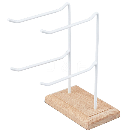 2-Tier 2-Row Iron Jewelry Display Rack EDIS-WH0029-97B-1