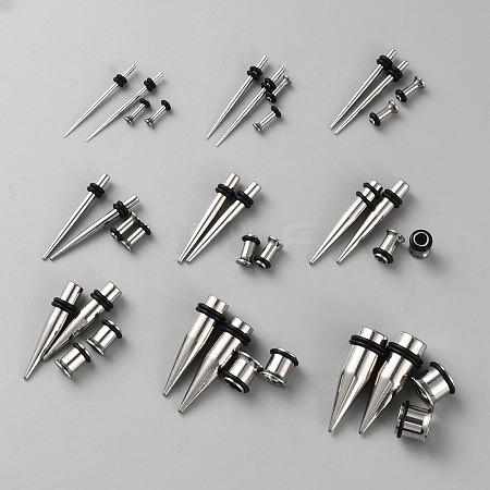 1Set 304 Stainless Steel Ear Plugs Gauges EJEW-BBC0001-70A-1