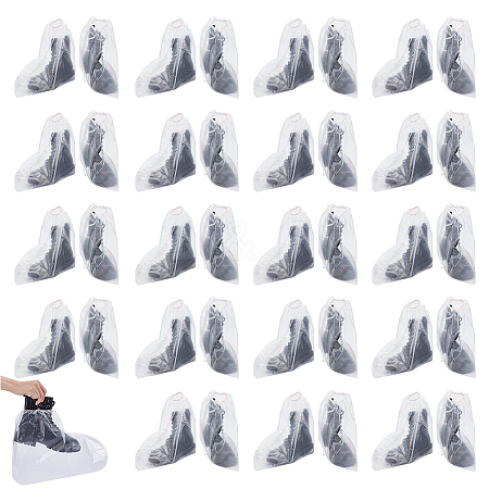 40Pcs Plastic Disposable Waterproof Shoe Covers AJEW-GO0004-44-1