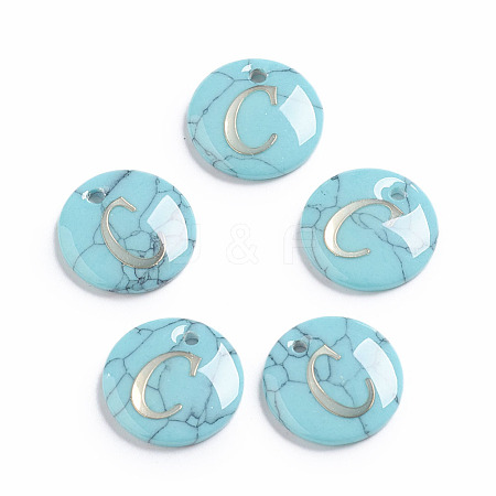 Synthetic Turquoise Charms G-L561-001C-1