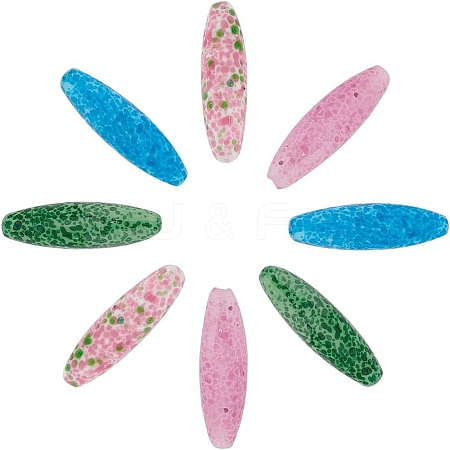 8Pcs 4 Colors Normal Lampwork Beads FOIL-AR0001-01-1