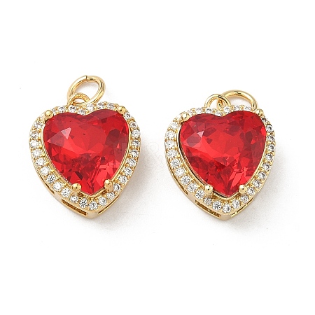 Brass Micro Pave Cubic Zirconia Pendants KK-C252-02A-G-1