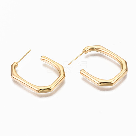 Brass Half Hoop Earrings X-KK-S356-148G-NF-1