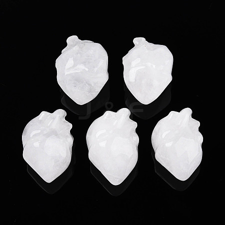 Natural Quartz Crystal Heart Beads G-T144-04B-1