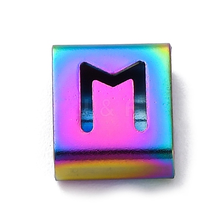 Ion Plating(IP) 304 Stainless Steel Square Slide Charms STAS-L132-22M-M-1