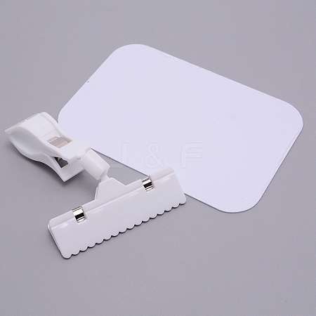 Erasable PVC Food Label Display Chalkboard Clip ODIS-WH0010-06A-1