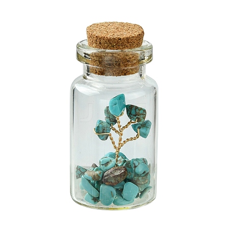 Transparent Glass Wishing Bottle Decoration AJEW-JD00011-02S-1
