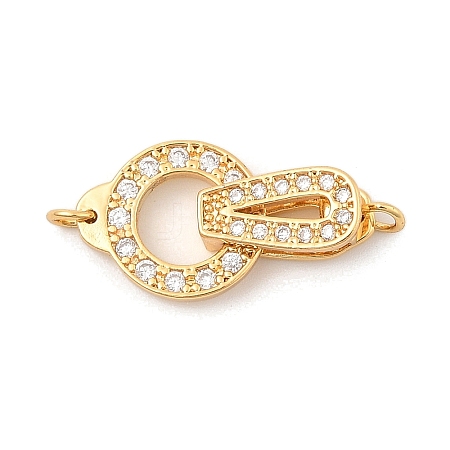 Brass Micro Pave Rhinestone Fold Over Clasps KK-S407-15G-1