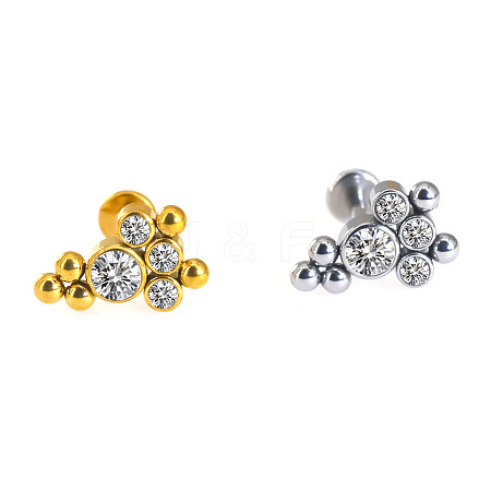 316L Surgical Stainless Steel & G23 Titanium Crystal Rhinestone Labrets for Women Men WG3A239-03-1