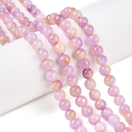 Dyed Natural White Jade Beads Strands G-T138-6mm-210-9-1