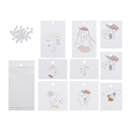 Fashewelry Rectangle Cardboard Earring Display Cards CDIS-FW0001-05-1