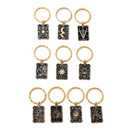 10Pcs Alloy Enamel Keychains KEYC-JKC01375-1