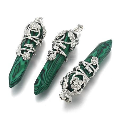 Synthetic Malachite Pointed Pendants G-O164-02-P02-1