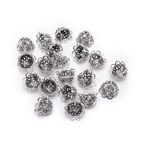 Tibetan Style Zinc Alloy Bead Cap PALLOY-WH0085-79B-1