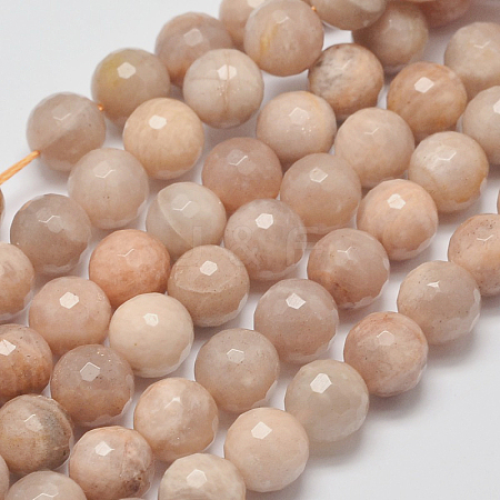 Natural Sunstone Beads Strands G-J157-8mm-08-1