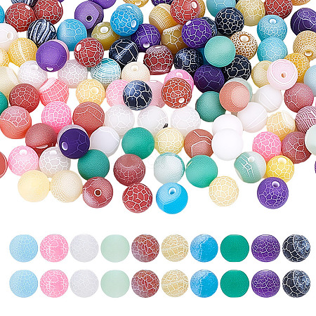 120Pcs 10 Colors Natural Weathered Agate Beads G-HY0001-90-1