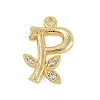 Brass Crystal Rhinestone Letter Links Connector Charms KK-S395-06G-P-1