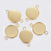 304 Stainless Steel Cabochon Connector Settings STAS-F160-47G-01-1