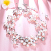 Zinc Alloy Plastic Pearl Beaded Tiered Necklaces NJEW-BB15215-4